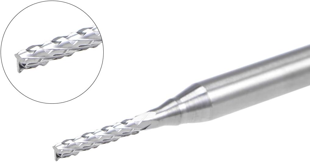 sourcing map 10Pcs 1.3mm Carbide End Mill Engraving Milling Cutter CNC Router Bits for PCB Machine 1/8" Shank - Image 4