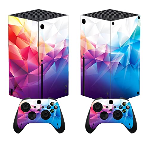 PlayVital Dazzling Prism Custom Vinyl Skins for Xbox Core Wireless Controller, Wrap Decal Cover Stickers for Xbox Series X Console Controller