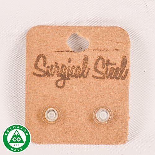 Clear LEGO Round Stud Earrings