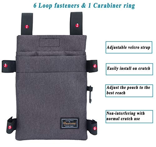 Crutch Bag Universal Crutches Accessory Crutch Carryon Pouch (Dark Gray)