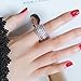 Serend Vintage Style Cubic Zirconia Wide Band Statement Cocktail Ring 18k White Gold Plated Jewelry, Size 8