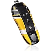 Car Key Protection Keychain, Key Cover for Porsche Macan Cayenne Panamera 911 (Old Yellow)