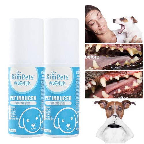 Pet Dental Spray,Pet breath freshener and Breath Drops,Eliminate Bad Dog Breath & Bad Cat Breath,Control Tartar and Keep Gums Healthy - Without Brushing,Natural Tooth Cleaning Treatment (2pcs)