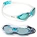 Olympia Nation Pro Swim Goggles - Aqua with Mirrored Lenses