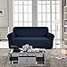 CHUN YI Stretch Sofa Slipcover 1-Piece Couch Cover, Seater Settee Coat Soft with Elastic Bottom, Checks Spandex Jacquard Fabric, Large, Dark Blue/Navy