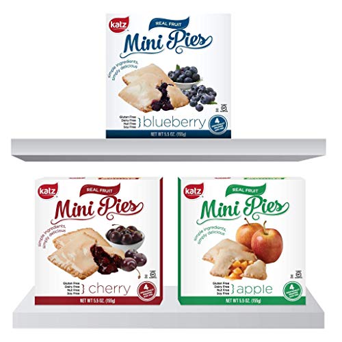 Katz Gluten Free Mini Pie Variety Pack | 1 Apple, 1 Blueberry, 1 Cherry | Dairy, Nut, Soy and Gluten Free | Kosher (1 Pack of each)