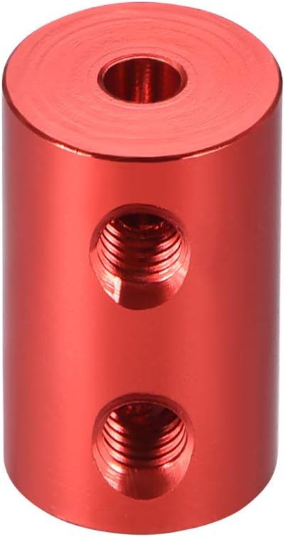 sourcing map 3.17mm to 5mm Bore Rigid Coupling Set Screw L20XD12 Aluminum Alloy,Shaft Coupler Connector,Motor Accessories,Red - Image 3
