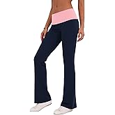 Rapbin Fold Over Flare Leggings for Women Yoga Pants Y2k Lounge Sweatpants Workout Athletic Joggers Slim Fit Bottoms 2026