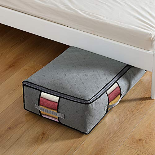 Lesteco ExtraLarge Under Bed Storage Foldable Container [4pack] Underbed Storage Bins with