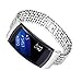 For Samsung Galaxy Gear Fit2 SM-R360, Oksale Luxury Stainless Steel Ball Bracelet Smart Watch Band Strap (Silver)