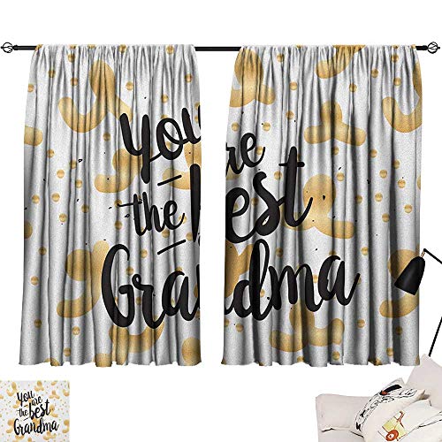 Josepsh Grandma Soft Darkening Curtains Monochrome Quote With