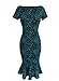 VfEmage Womens Elegant Vintage Floral Flower Print Mermaid Midi Mid-Calf Dress