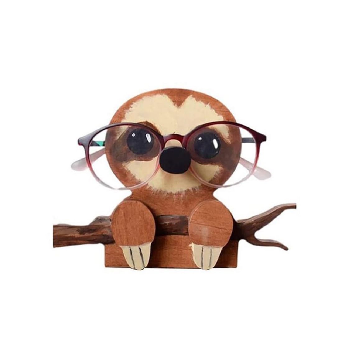 Lwuey Wood Glasses Holder, Wooden Animal Glasses Holder Eyeglasses Stand Spectacle Sunglasses Display Rack Gifts Home Office Desk Decor