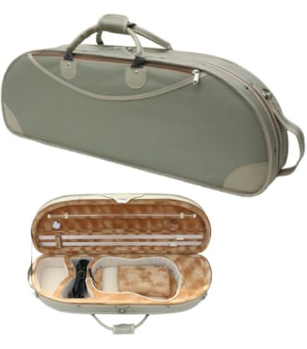 Étui Violon 4/4 Rigide – Coque Protection Avec Hygromètre – Poignée Et 2 Bretelles – Intérieur Rembourré – Pour Transport