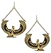 Egyptian goddess crouching ISIS open wings texture earrings GOLD PLATED