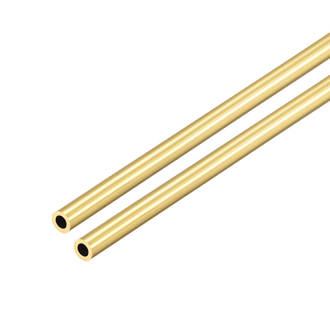 uxcell Brass Round Tube, 300mm Length 5mm OD 1mm Wall Thickness, Seamless Straight Pipe Tubing 2 Pcs
