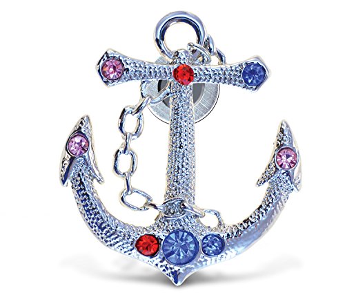 Puzzled Anchor Refrigerator Sparkling Magnets with Crystals - Boats Theme - Unique Affordable Gift and Souvenir - Item #7217