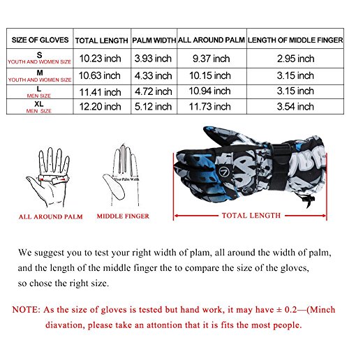 UTOBEST Snowmobile Gloves-Ski and Snowboard Gloves for Men Waterproof Windproof Warmest Skiing Snowboarding Snow Gloves(gray,L)