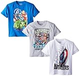 Marvel Boys' 3-Pack T-Shirt, Blue/Gray/White, 14-16