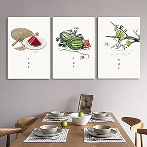 3 Panel Canvas Wall Art - Minor Heat, Major Heat Limit Heat Chinese Ink Paint Style 24 Solar Terms Series - Giclee Print Ready to Hang - 16"x24" x 3 Panels