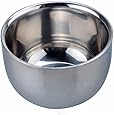 AKStore Men's Durable Shave Soap Cup Shining High Quality Double Layer Stainless Steel Heat Insulation Smooth Shaving Mug Bowl
