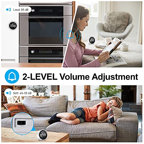 Digital Kitchen Timer for Cooking Magnetic Countdown Timer with Large LED Display Egg Timer with USB Charging Two-Level Volume, Easy to Learning Exercise, Visual Timer Suitable for Children Adults