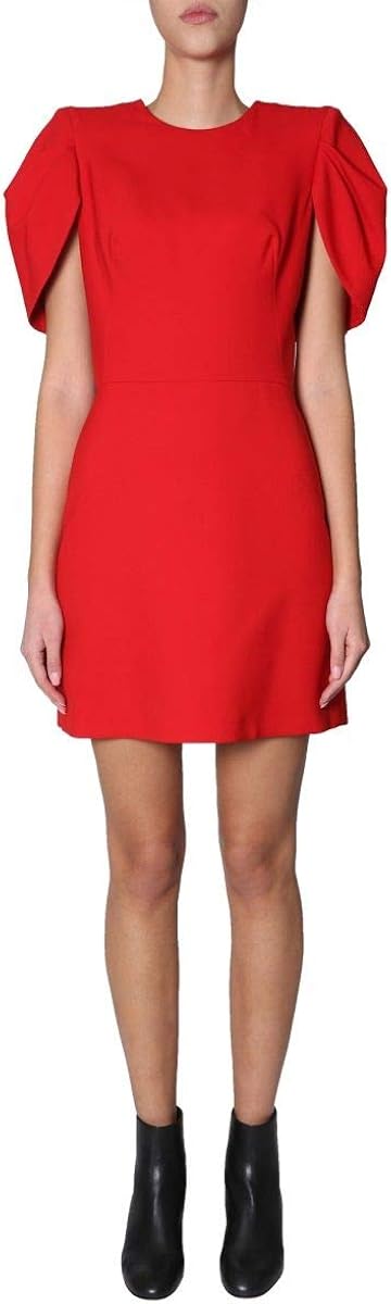 red wool dress