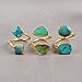 ZENGORI Pretty Natural Turquoise Wrap Adjustable Ring Gold Freeform Genuine Turquoise Ring G0183