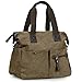 BMC Womens Rustic Brown Textured Canvas Multi Pocket Shoulder Tote Fashion Handbag