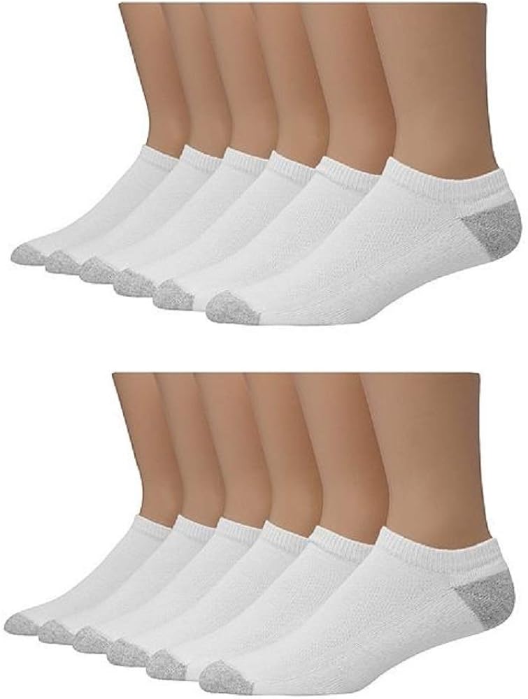 Hanes Men's FreshIQ No-Show Socks, 12 Pack, White, Shoe Size: 6-12 at  Men’s Clothing store