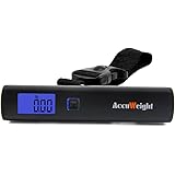 Accuweight 110lb/50kg Portable Digital Luggage Scale Postal Travel Weighing Scale, Black