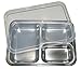 Stainless Steel Lunch Box with 3 Compartments - Eco Friendly Bento Container with a Complimentary BPA Free Plastic Lid for Kids and Adults