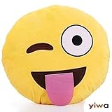 Emoji 32cm Silly Smiley Pillows Emoticon Yellow Round Cushion Pillow Stuffed Plush Soft Toy-crazy smiley