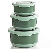 Lille Home Premium Stainless Steel Food Containers/Bento Lunch Box, Anti-Slip Exterior, Set of Three (14OZ, 25OZ, 41OZ), Leakproof, BPA-Free, Steel Snack Containers, Stainless Steel Lunch Box