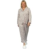 LA CERA Women's Sheered Minky Fleece Plus Size Pajama Set With Front Pocket, Long Sleeves And Satin Piping