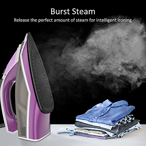 MOOSOO Steam Iron, 1500W Portable Steam/Dry Iron for Clothes, Antidrip