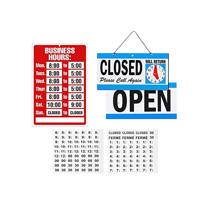 Buy Open Closed Sign & Business Hour Sign Kit Set, Bundle of Office