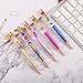 Ubabe Ballpoint Pens, 5 PCS Refillable Floral Ball Pen 0.7mm Black Ink Blue/Rainbow/Purple/Rose Gold Pens for Office Desk Accessories …