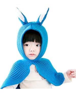 Baby Boy Girl Bib Woolen Baby Rabbit Ear Knit Hat - 2018 Best Gift In USA