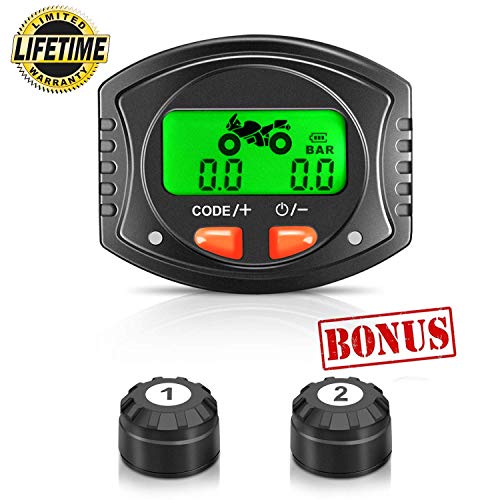 Tymate TPMS Tire Pressure Wireless System for Motorcycle, Tire Pressure Monitoring System with 2 DIY Sensors - Waterproof Digital LCD Display, Gauge Monitoring System for Motorcycle - 5 Alarm Modes - Thumbnail 7