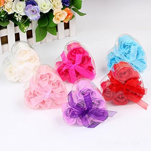 Realshoppe 6Pcs Green Fancy Soap Paper Rose Flowers w Heart Shape Box Gift(Resopaper_2)