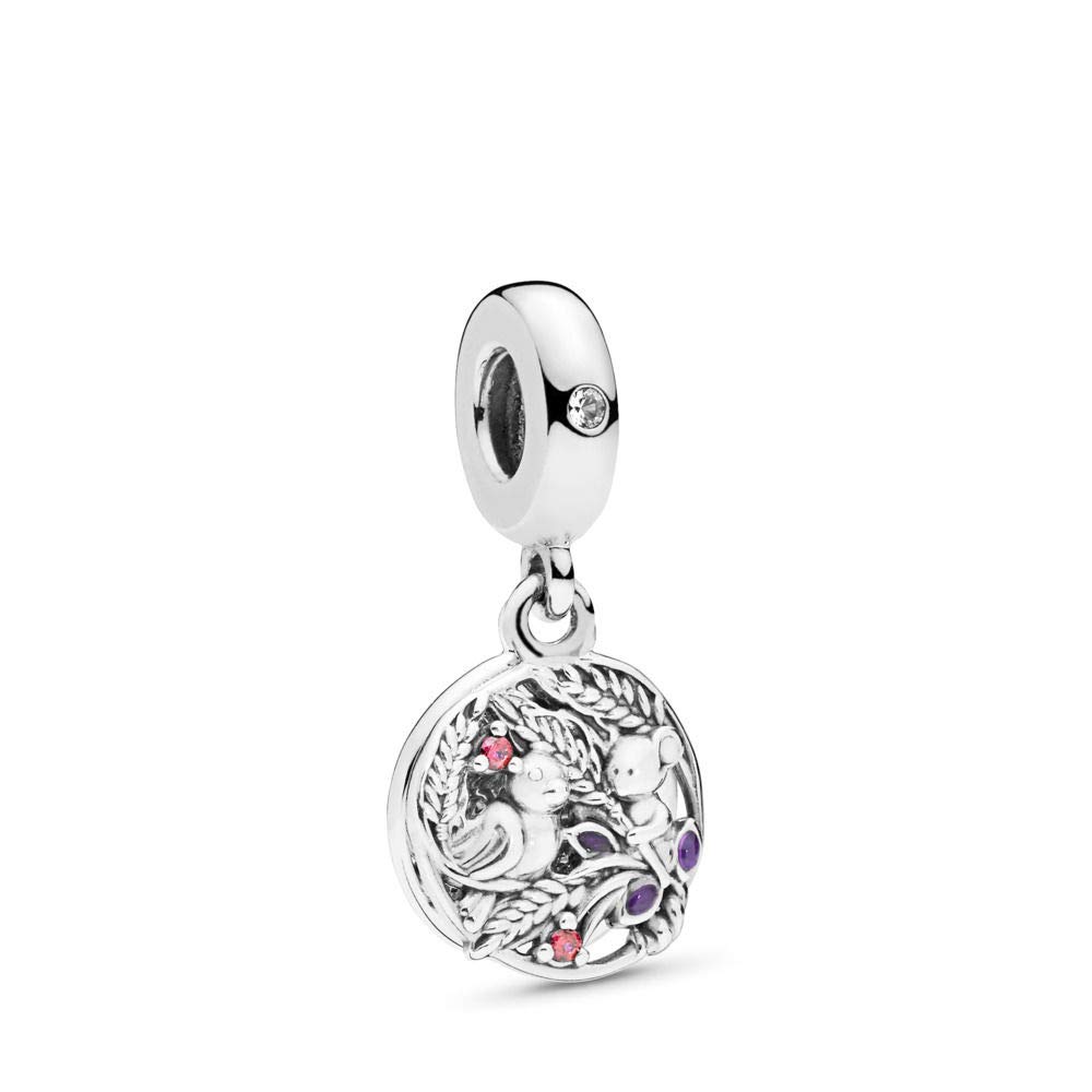 FGT Bird Mouse Best Friends Charm fits Pandora Bracelets Pink Purple CZ Always by Your Side S925 Sister BFF Family Christmas Valentine Birthday