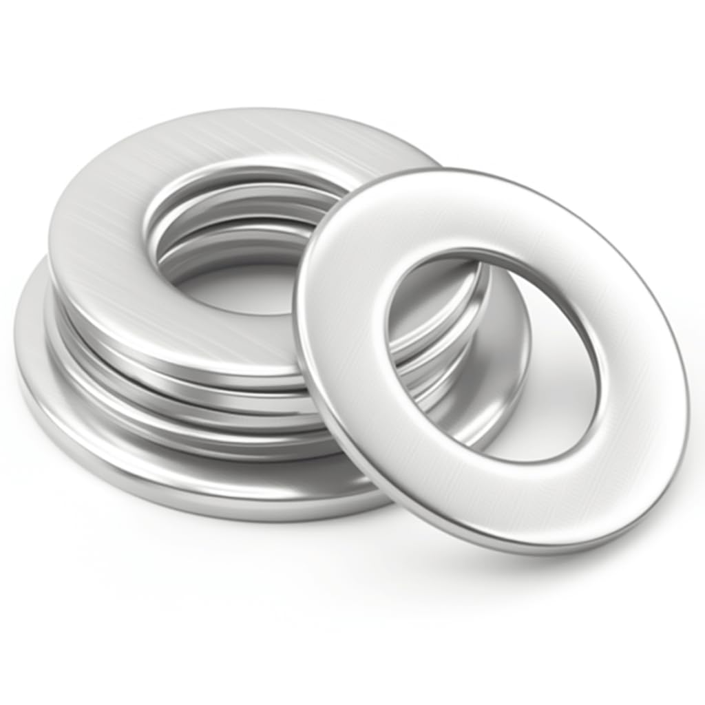 Photo 1 of #10 (100 Pack) Stainless Steel Flat Washers, 1/2" OD, Metal Washers for Screws and Bolts