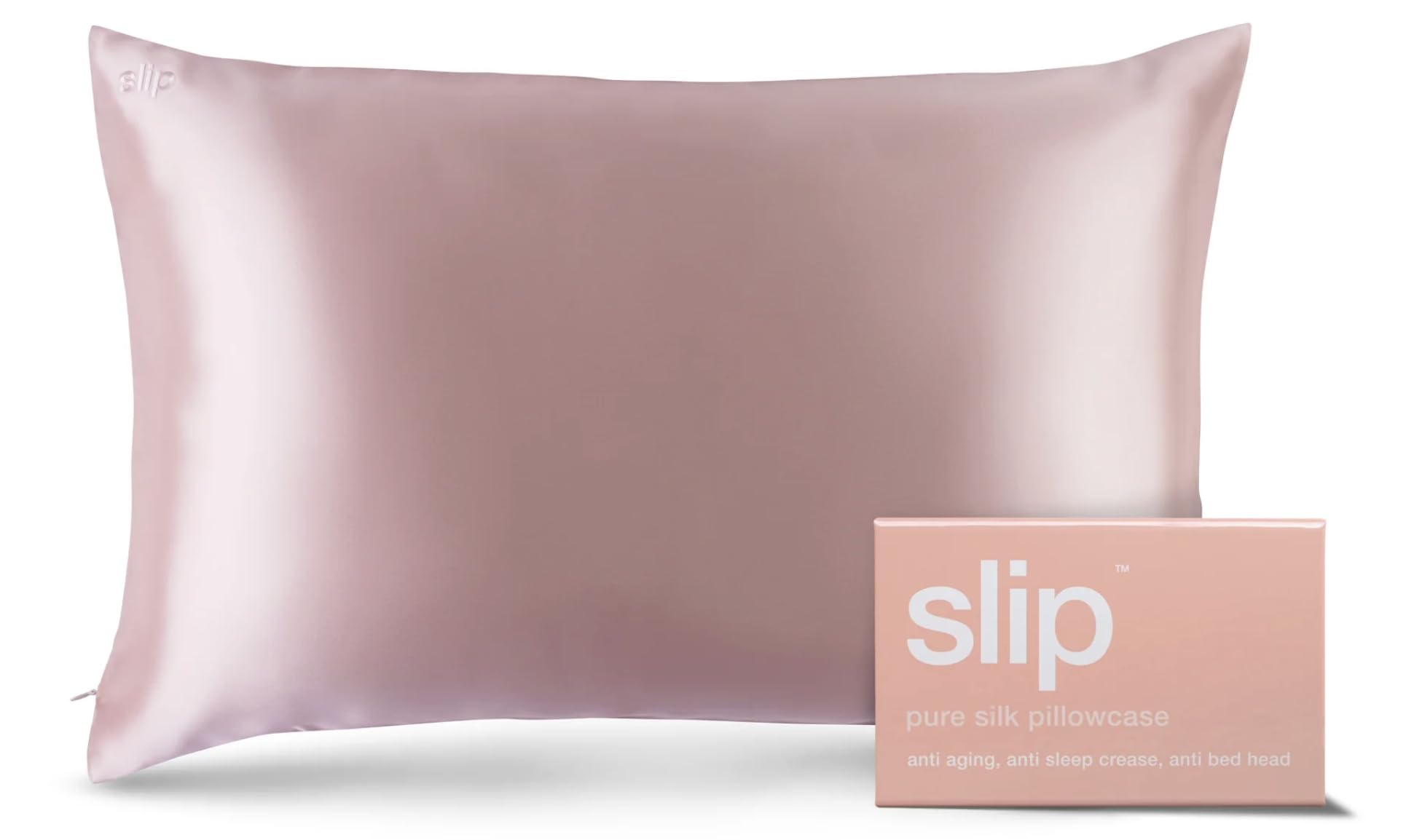 Slip Queen Silk Pillow Cases - 100% Pure 22 Momme Mulberry Silk Pillowcase for Hair and Skin - Queen Size Standard Pillow Case - Anti-Aging, Anti-BedHead, Anti-Sleep Crease, Pink (20" x 30")