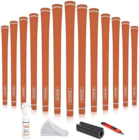 SAPLIZE Rubber Golf Grips Standard/Midsize Ant-Slip Golf Club Grips with Regripping Kit SAPLIZE Rubber Golf Grips Standard/Midsize Ant-Slip Golf Club Grips with Regripping Kit