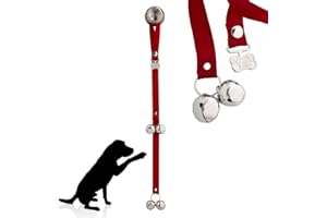 PoochieBells Original Handcrafted Potty Training Dog Doorbell – Excellence in Craftsmanship, One Size Fits All, Trainer-Recommended for 20+ Years, Made in USA, Cherry Red Solid