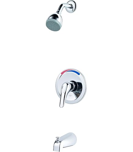 Pfister JX8-340P Einhebelventil Für Badewanne & Dusche - 1-Loch Installation, Schwarz/stein