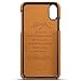FLY HAWK iPhone X, 5.8 inches, Wallet Phone Case, Slim PU Leather Back Case Cover with Credit Card Holder Khaki Case