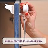 Magnetic Locks for Cabinets & Dawers - 4 Locks, 1 Key + Bonus Tape - Child Safety - Easy Installation: No Tools