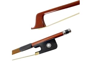 ModouString Cello Bow Full Size 4/4 - Brazilwood with Ebony Frog, Natural Mongolia Horsehair, wire decoration, Pearl Inlay Well Balanced Lightweight and Durable